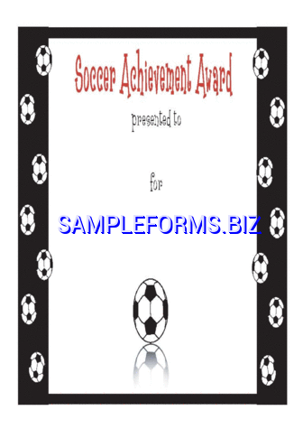 Soccer Achievement Award Certificate pdf pptx free